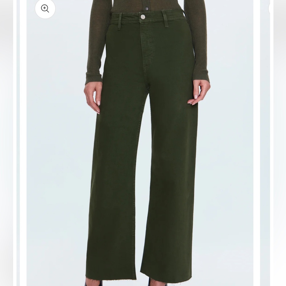 pistola Dark Olive High-Rise Wide Leg Jeans